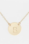 NASHELLE NASHELLE 14K-GOLD FILL ANCHORED INITIAL DISC NECKLACE,IDN6008G