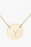 NASHELLE NASHELLE 14K-GOLD FILL ANCHORED INITIAL DISC NECKLACE,IDN6008G