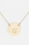 NASHELLE NASHELLE 14K-GOLD FILL ANCHORED INITIAL DISC NECKLACE,IDN6008G