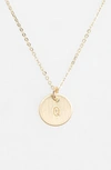 NASHELLE 14K-GOLD FILL INITIAL MINI CIRCLE NECKLACE,IDN4CG