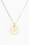 NASHELLE 14K-GOLD FILL INITIAL MINI CIRCLE NECKLACE,IDN4CG