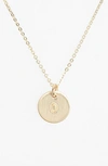 NASHELLE NASHELLE 14K-GOLD FILL INITIAL MINI CIRCLE NECKLACE,IDN4CG