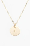 NASHELLE NASHELLE 14K-GOLD FILL INITIAL MINI CIRCLE NECKLACE,IDN4CG