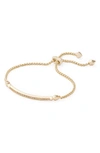 Kendra Scott Ott Adjustable Chain Bracelet W/ Cubic Zirconia, 14k Gold-plate In Gold