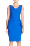 Alex Evenings Compression Embellished Ruched Sheath Dress In Royal
