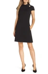 Harper Rose Stand Collar A-line Dress In Black