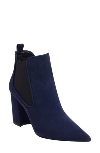 Marc Fisher Ltd Tacily Pointed Toe Bootie In Dark Blue Suede