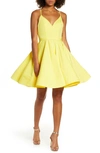 Ieena For Mac Duggal Womens Ruffled Mini Cocktail And Party Dress In Yellow