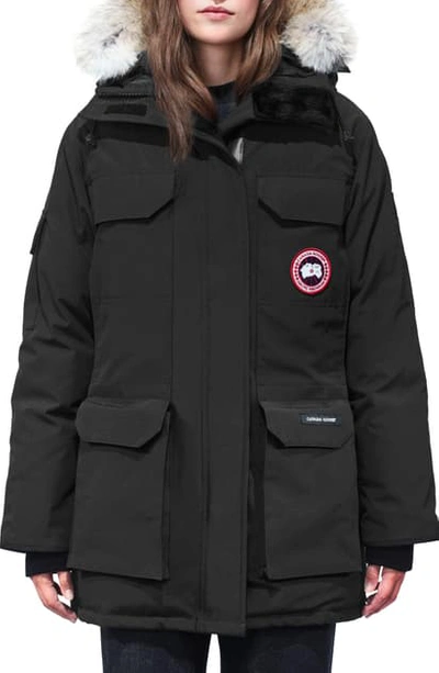 Canada Goose Expedition Extreme Weather Fusion Fit 625 Fill Power Down Parka With Genuine Coyote Fur Trim In Black