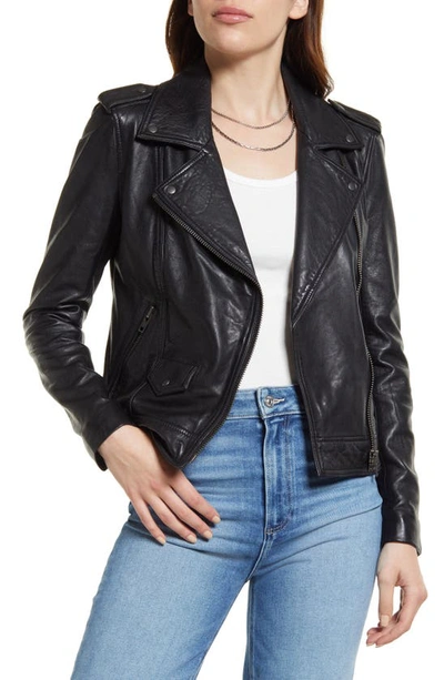 Treasure & Bond Leather Biker Jacket In Black