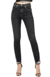 TOPSHOP JAMIE HIGH WAIST RIPPED HEM SKINNY JEANS,02K30QWBK