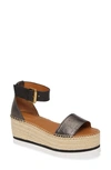 See By Chloé Glyn Platform Espadrille Sandal In Cromo