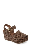 Chocolat Blu Wagga Platform Wedge Sandal In Leopard Print Suede