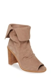 42 Gold Ramada Peep Toe Bootie In Silver Taupe Suede