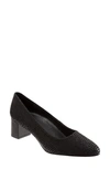 Trotters Kari Pointy Toe Pump In Black Lizard Print Leather
