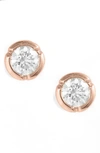 Bony Levy Medium Bezel Diamond Stud Earrings In Rose Gold/ Diamond