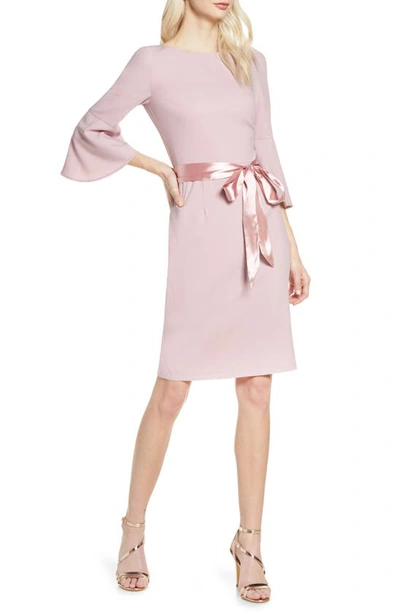 Chi Chi London Yohana Satin Sash Cocktail Dress In Mink