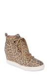 Linea Paolo Fenton Wedge Sneaker In Gold Suede
