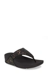 Fitflop Lulu Glitter Flip Flop In Black Mix Faux Leather