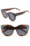 Le Specs Air Heart Oversized Cat-eye Acetate Sunglasses In Tort/smoko Mono