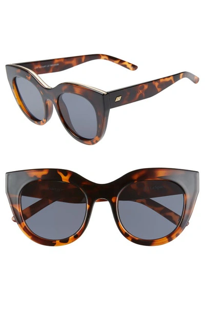 Le Specs Air Heart Oversized Cat-eye Acetate Sunglasses In Tortoise/ Smoke