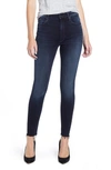 MOTHER THE LOOKER HIGH WAIST FRAYED ANKLE SKINNY JEANS,1411-104
