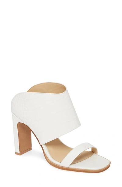 42 Gold Linx Slide Sandal In White Leather