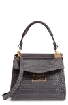 GIVENCHY SMALL MYSTIC CROC EMBOSSED LEATHER SATCHEL,BB50A3B0LK