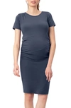 Stowaway Collection Gramercy Maternity And Nursing Dress In Blue Steel