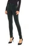 Ag The Farrah High Waist Velvet Jeans In Pine Needle