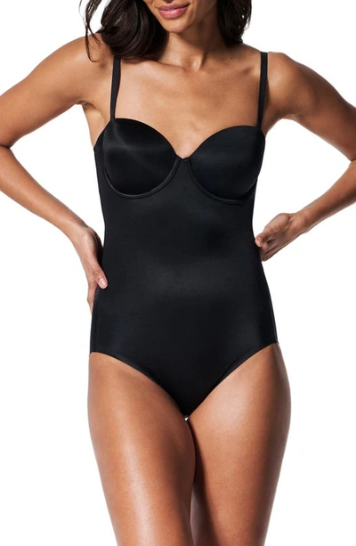 Spanxr Suit Your Fancy Strapless Cupped Panty Bodysuit In Very Black