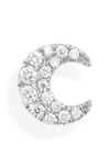Maria Tash Diamond Moon Stud Earring In White Gold
