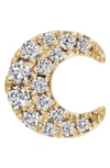 Maria Tash Diamond Moon Threaded Stud Earring In Yellow Gold