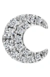 Maria Tash Diamond Moon Threaded Stud Earring In White Gold
