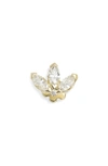 MARIA TASH ENGRAVED DIAMOND LOTUS STUD EARRING,XLOTEG615D