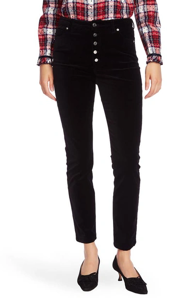 Court & Rowe Button Fly Velveteen Skinny Pants In Blue
