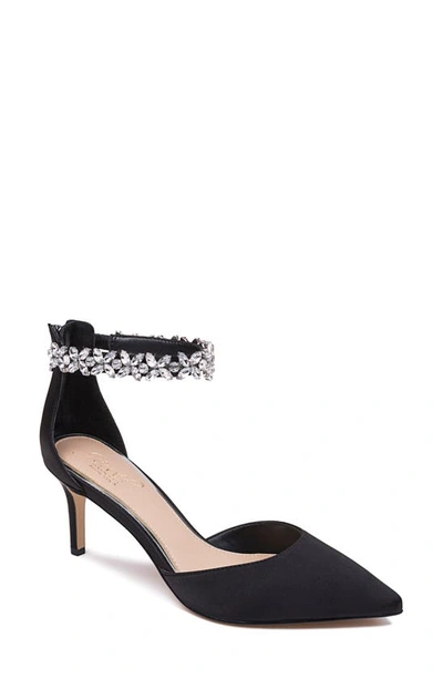 Jewel Badgley Mischka Raleigh Pump In Black Satin