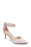 JEWEL BADGLEY MISCHKA JEWEL BADGLEY MISCHKA RALEIGH POINTED TOE ANKLE STRAP PUMP,JW3105