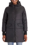 Modern Eternity 3-in-1 Hooded Maternity Puffer Jacket In Black