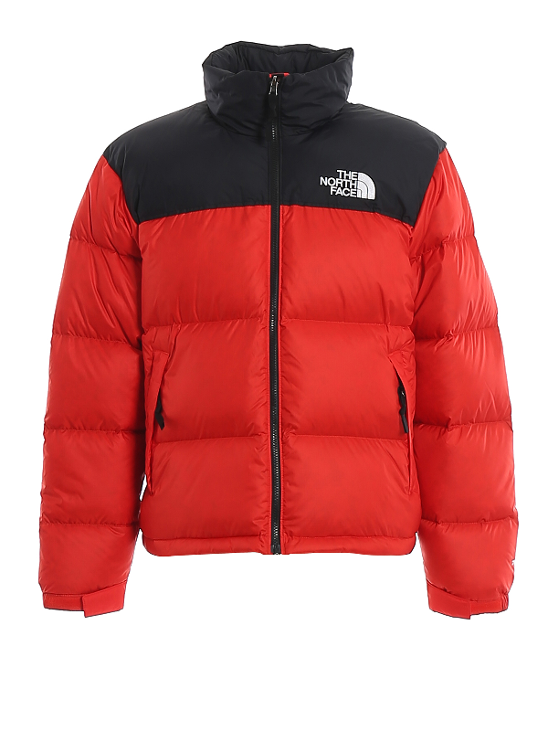 The North Face Quilted Fabric Two-tone Puffer Jacket In Red | ModeSens