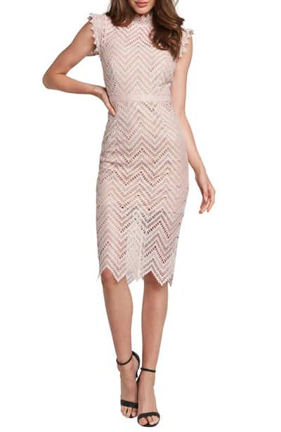 Bardot Imogen Lace Cocktail Dress In Soft Pink