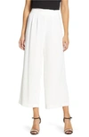 1.state Wide Leg Crepe Trousers In Soft Ecru