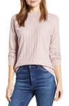 Loveappella Loveapella Ribbed Long Sleeve Top In Mauve