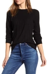 Loveappella Ribbed Long Sleeve Top In Black