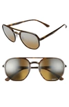 Ray Ban 53mm Chromance Polarized Aviator Sunglasses In Havana/ Brown Grey Grad Polar