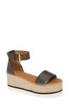 See By Chloé Glyn Platform Espadrille Sandal In Army