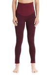 Modern Eternity Activewear Maternity Leggings In Burgundy Jacquard