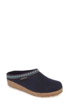 Haflinger Grizzly Clog Slipper In Navy