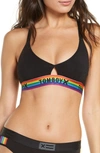 Tomboyx Stretch Tencel Modal Bralette In Black Rainbow