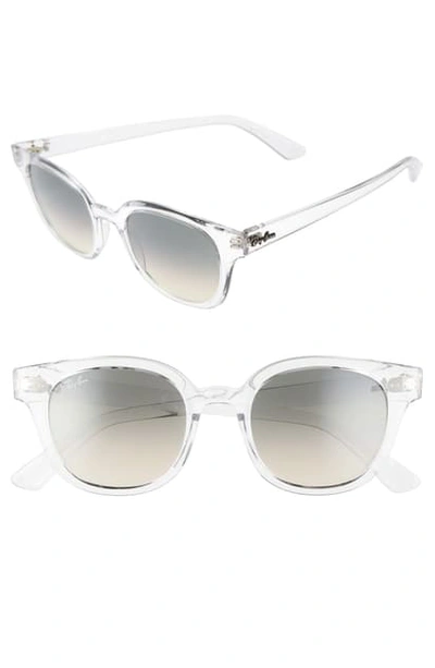 Ray Ban 50mm Cat Eye Sunglasses In Clear/ Gradient Grey